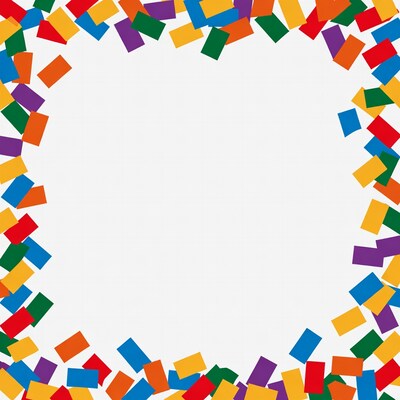 Colorful Paper Squares Border