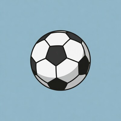 Soccer Ball on Blue Background
