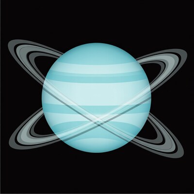 Neptune Planet with Rings Illustration