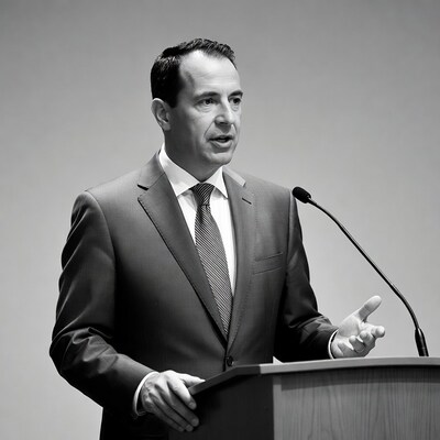 Man speaking at podium