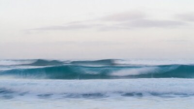 Blurry Ocean Waves Crashing