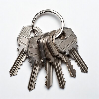 Silver keys on keyring