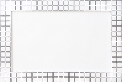 White Blank Picture Frame with Tile Border