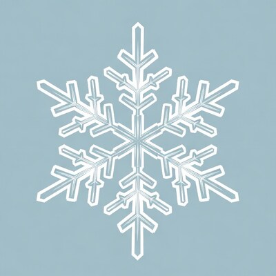 White snowflake on blue background