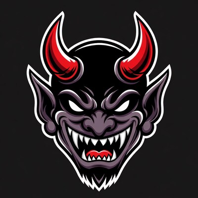 Fierce Demon Face Illustration