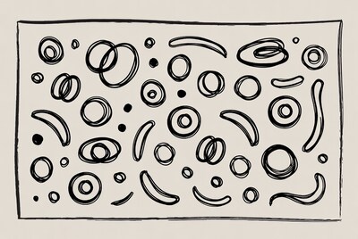 Hand-Drawn Circles Dots Squiggles Illustration