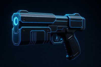 Futuristic Cyberpunk Pistol with Neon Glow