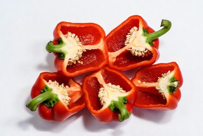 Sliced Red Bell Peppers