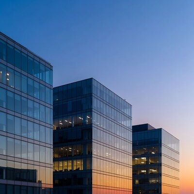 Glass Skyscrapers at Twilight