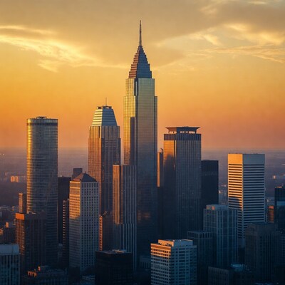 Skyscrapers at Sunset Cityscape
