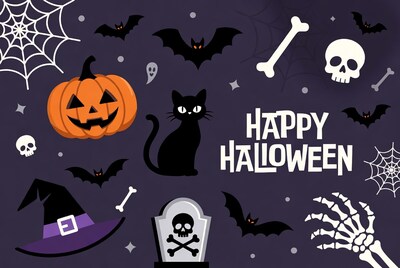 Happy Halloween Clipart Illustration