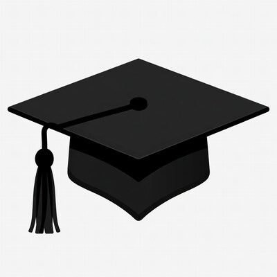 Black graduation cap illustration