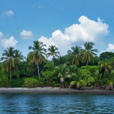 Tropical Palm Beach Shoreline