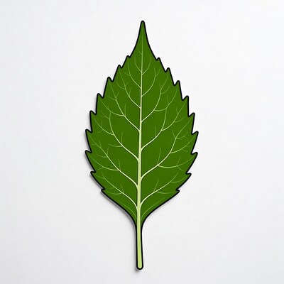 Green serrated leaf illustration