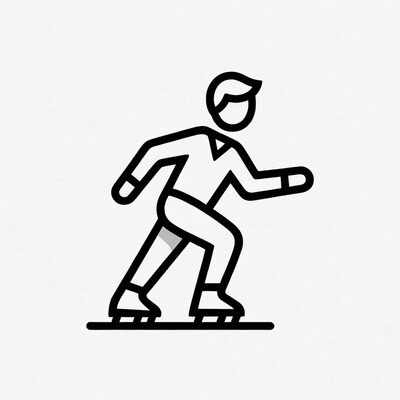 Man roller skating illustration
