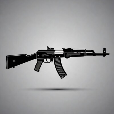 AK-47 silhouette illustration
