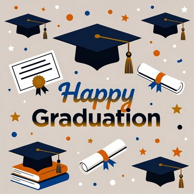 Happy Graduation Clipart Illustration