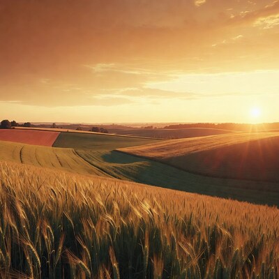 Golden Wheat Fields at Sunset