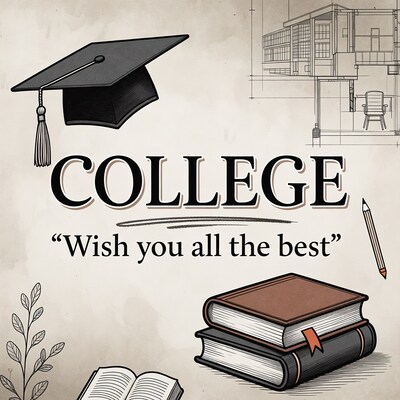 College Graduation Illustration with Tassel Cap