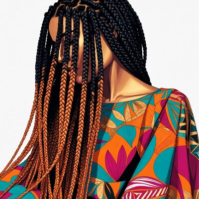 African-American woman with box braids