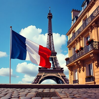 French Flag Eiffel Tower Paris