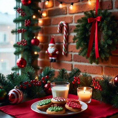 Christmas Cookies Milk Candle Setup