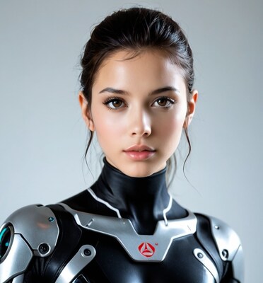 Asian woman in black sci-fi armor