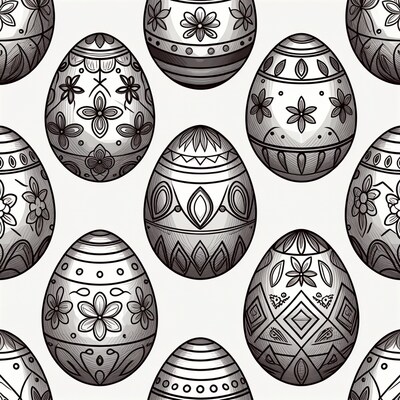 Pattern of Floral Easter Eggs