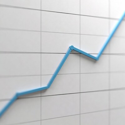 Blue upward trend graph