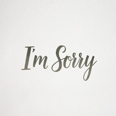 I'm Sorry text on white