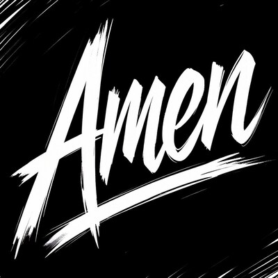 Amen Word Brush Stroke Art