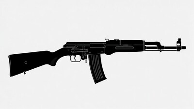 SKS Rifle Silhouette Vector