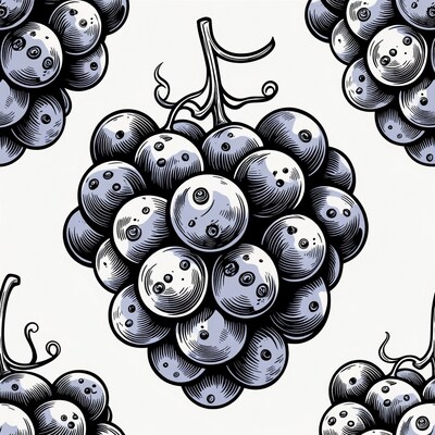 Grape Seamless Pattern Illustration