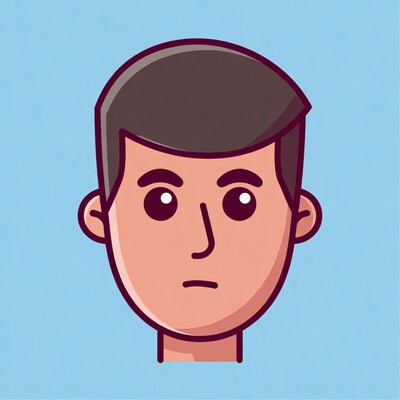 Cartoon man with sad expression