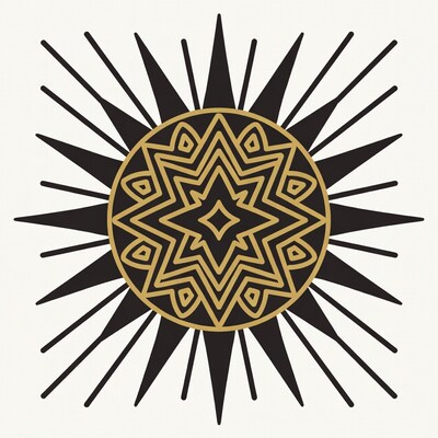 Gold Aztec Sun Illustration