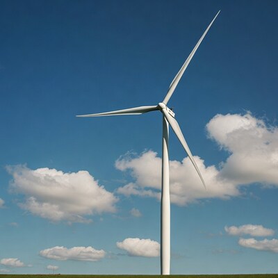 Wind turbine in green field