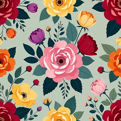 Colorful Floral Pattern Illustration