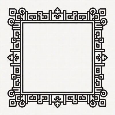 Geometric Line Art Border Frame