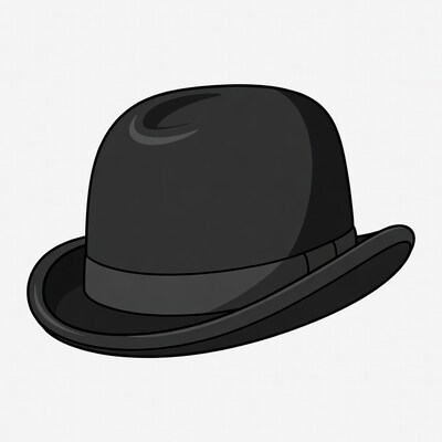 Black Bowler Hat Illustration