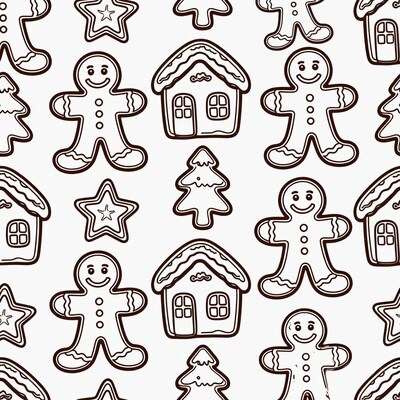 Gingerbread Men Christmas Seamless Pattern
