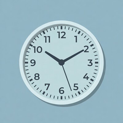 White analog clock illustration