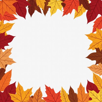 Autumn Maple Leaves Border Illustration