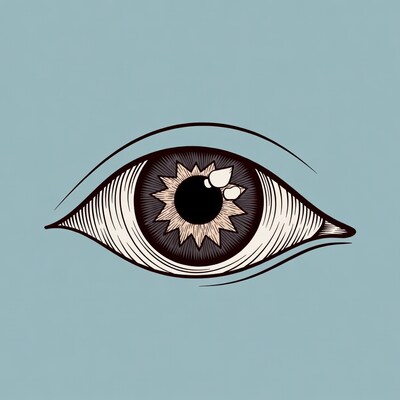 Illustrated Human Eye Closeup