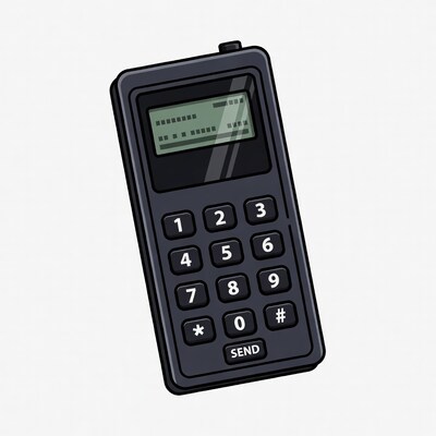 Black flip phone illustration