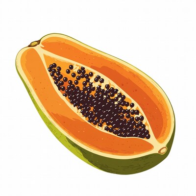 Sliced Papaya with Black Seeds