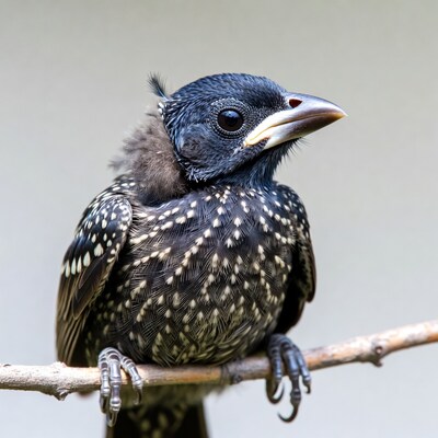 Starling perched on branch
