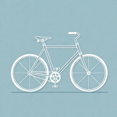 Line art bicycle illustration