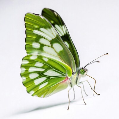 Green White Spotted Butterfly