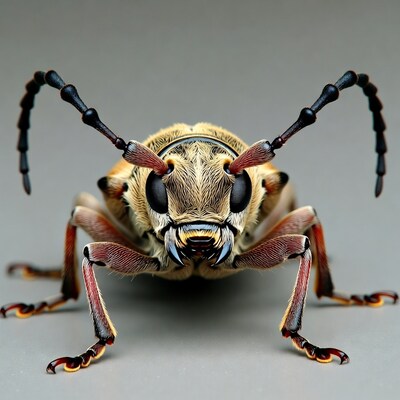 Closeup of longhorn beetle