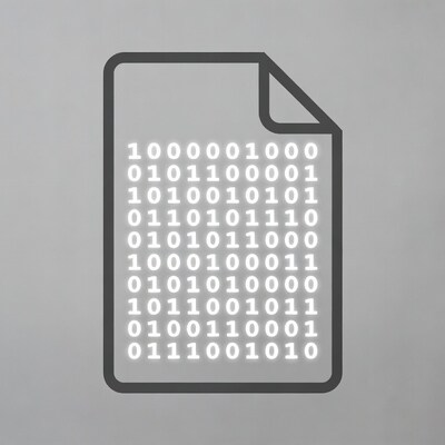 Binary code paper icon